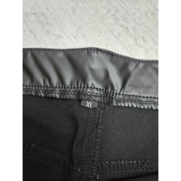 Women's/Unisex Black Faux Leather Ruched Pants XL Stretchy & Stylish - Picture 3 of 5